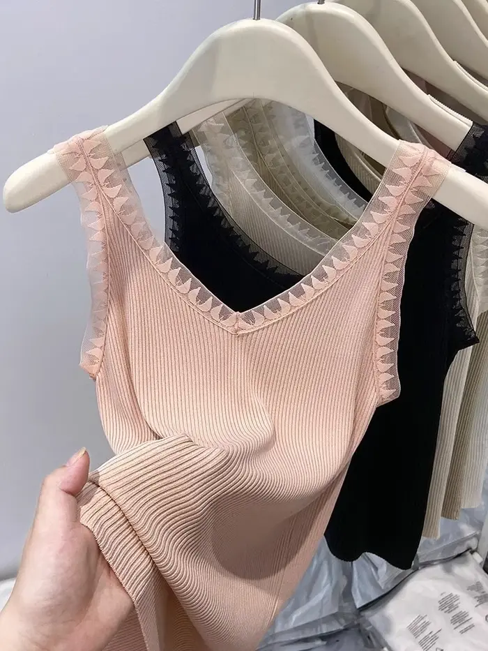 Maillot de corps tricoté fin pour femmes