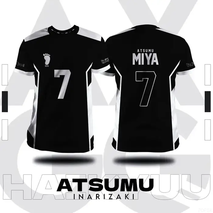 T-shirt d'été pour hommes, grande taille, imprimé en 3D, Haikyuu Inarizaki, motif de dessin animé Co
