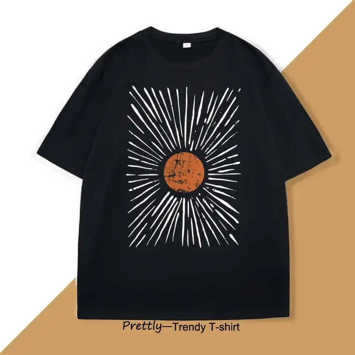 Sunburst Vintage T-Shirt hommes femmes surdimensionné