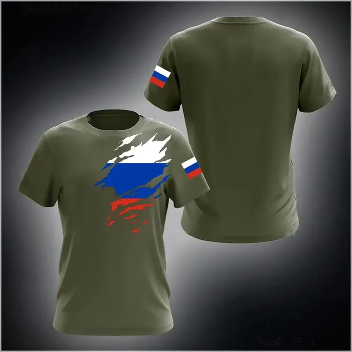 T-shirt décontracté pour homme Russie