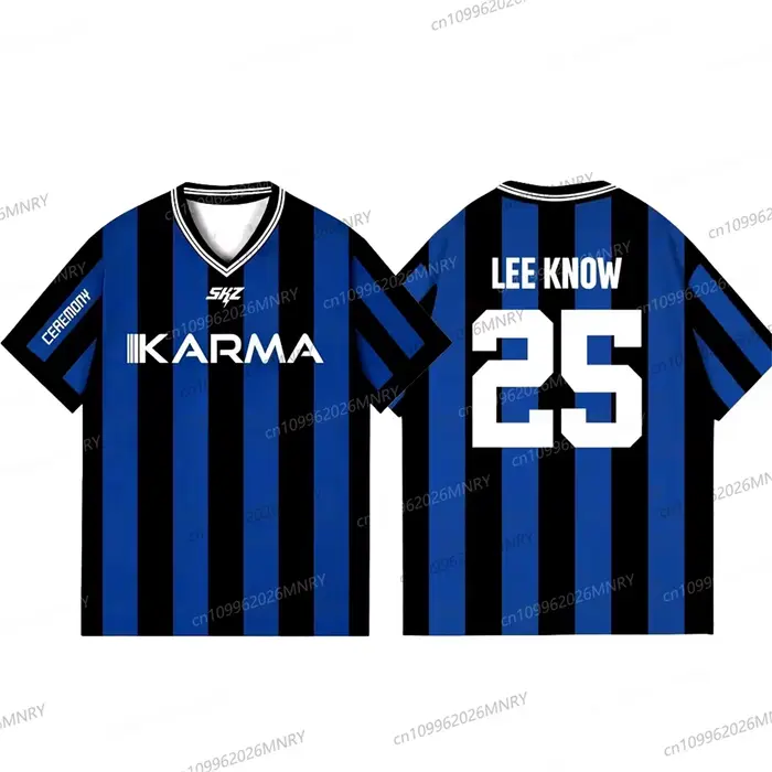 T-shirt Kpop Stay Karma Album Fans Felix Bangchan Hyunjin Streetwear Casual Vêtements pour hommes