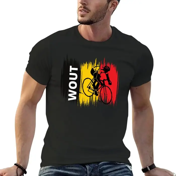 T-shirt à manches courtes Wout Van Aert pour hommes, vêtements d'hélicoptère, graphiques vintage, ch