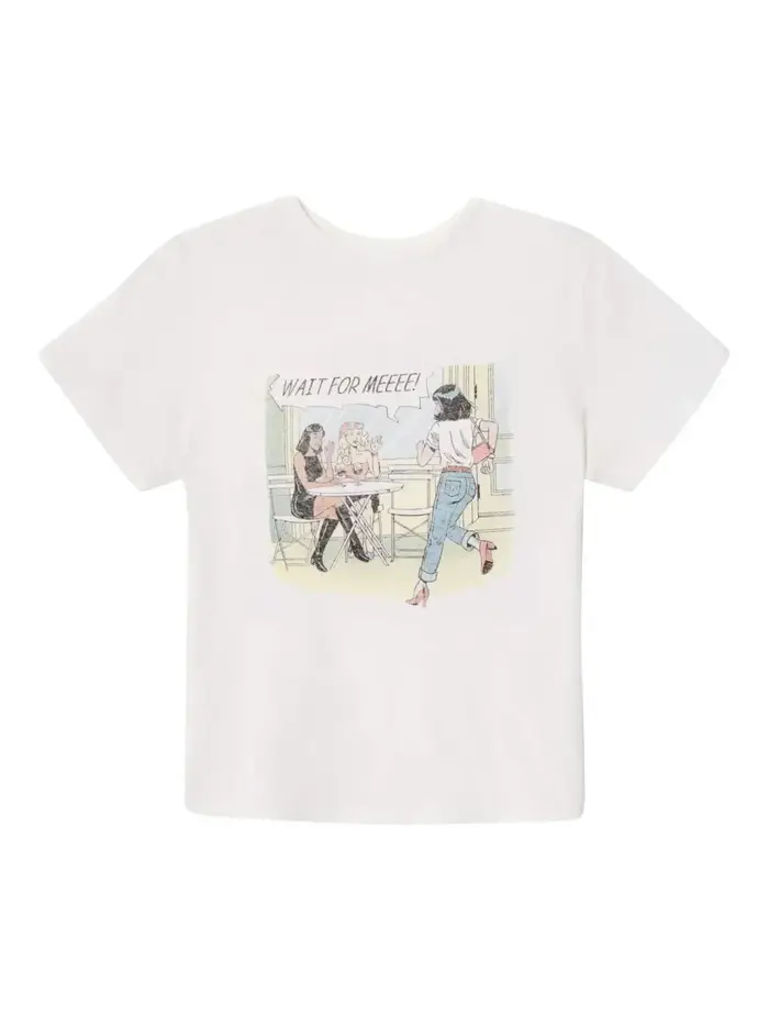 T-shirt en coton pour femme, nouvelle collection été 2026, manches courtes, col rond, imprimé personnage de dessin animé, haut polyvalent pour femme