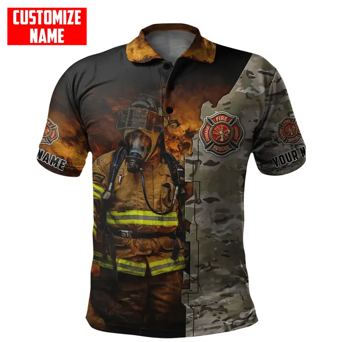 Nom personnalisé pompier 3D partout imprimé mode Polo hommes à manches courtes été T-shirt cadeau po