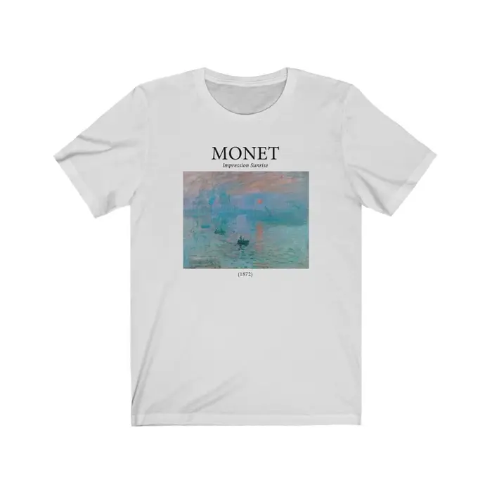 Monet Impression Sunrise chemise-chemise esthétique, chemise d'art, chemise d'arty, chemise claire M