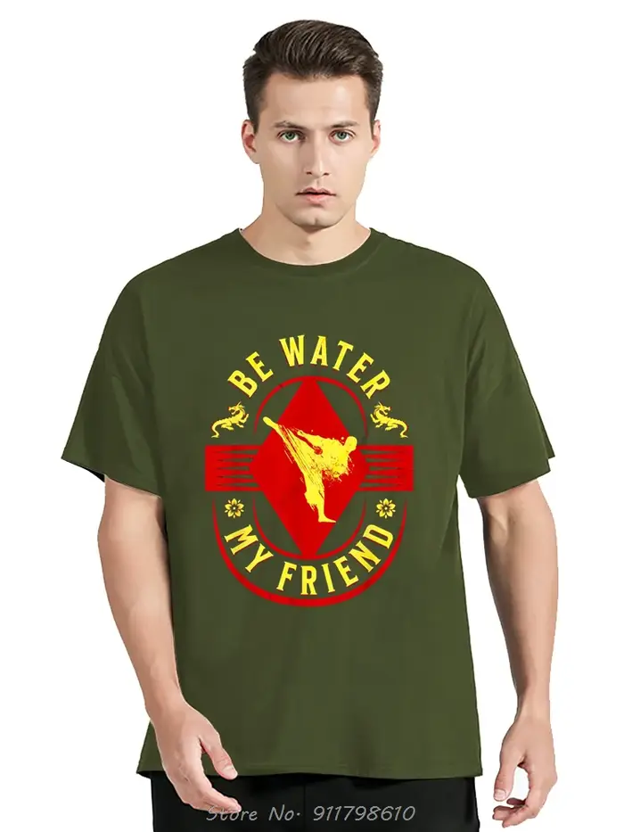 T-Shirt à Manches Courtes pour Homme, Vêtement Esthétique en Coton, Be Water My Friend