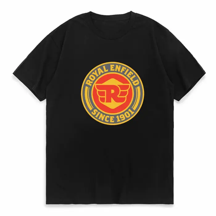ROYALS E-ENFIELDS t-shirt imprimé à manches courtes et col rond, t-shirt ample et respirant, décontr