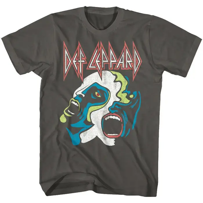 Nouveau t-shirt pour homme des années 1980 Def Leppard avec motif léopard directement vaporisé