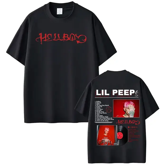 Rappeur Lil Peep Crybaby Hellboy T-shirt hommes femmes vêtements mode Hip Hop