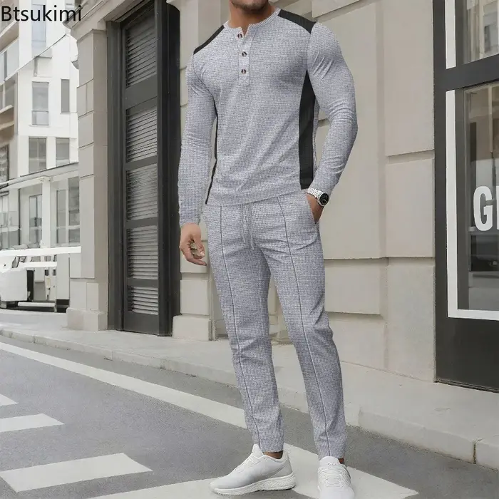 Henley – T-Shirt à manches longues pour hommes