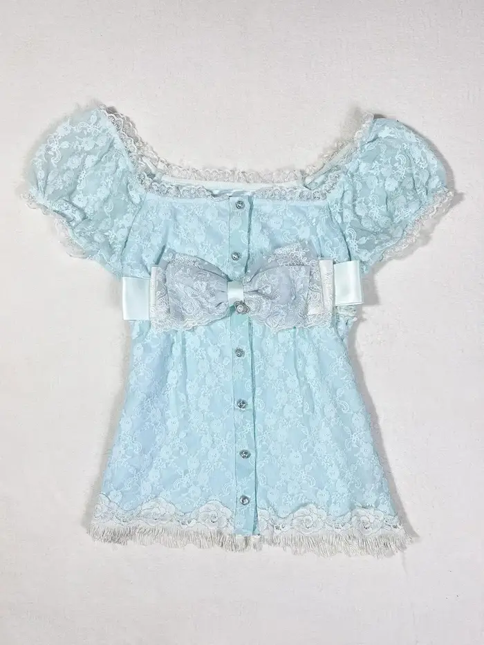 T-shirt Kawaii Y2K Sweet Slim 90s Himekaji