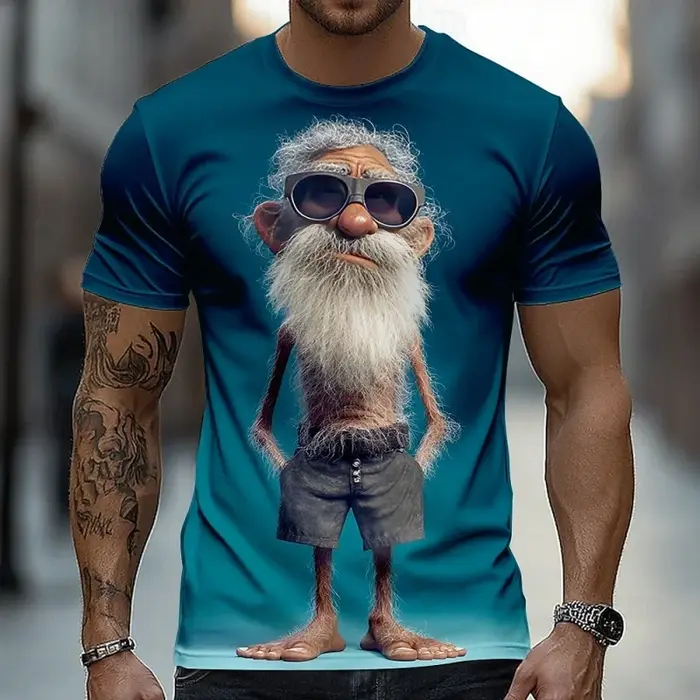 T-shirt drôle imprimé en 3D pour hommes