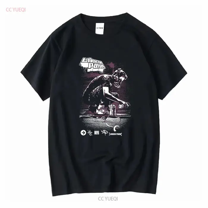 Black Linking Park Band T Shirt manches longues ou courtes vintage Vêtements de créateurs délavés Polyvalent Légèrement Élégant Mode décontractée