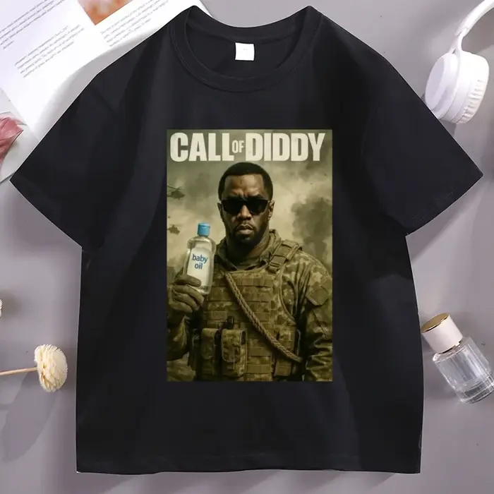 T-shirt parodie Call of Diddy, T-shirt humoristique pour jeux de memes, T-shirt décontracté pour hom