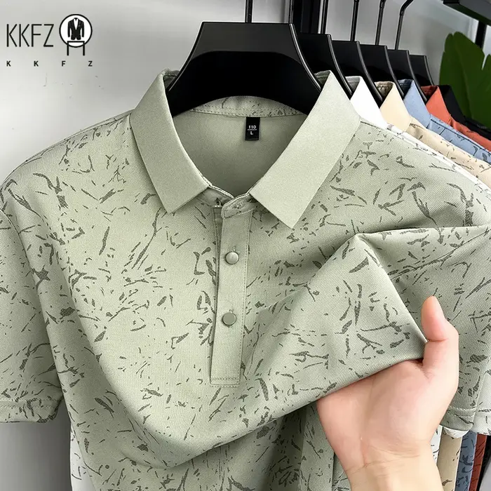 Chemise polo classique pour homme avec motif imprimé