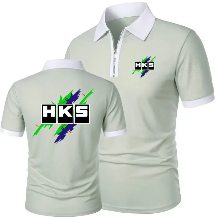 Polos HKS Power and Sportser contraste couleur hauts t-shirt Simple confortable léger à manches courtes