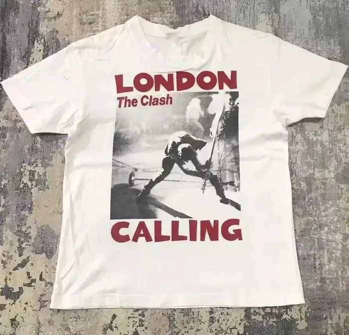 T-shirt unisexe en coton The Clash London Calling Band