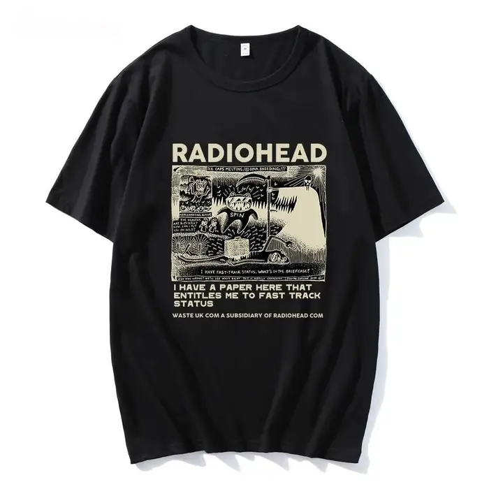 T-shirt avec logo du groupe de rock Radiohead imprimé pour l'été