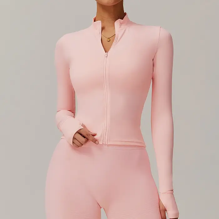 Femmes Zip Fitness Yoga chemise hiver chaud haut de sport femme