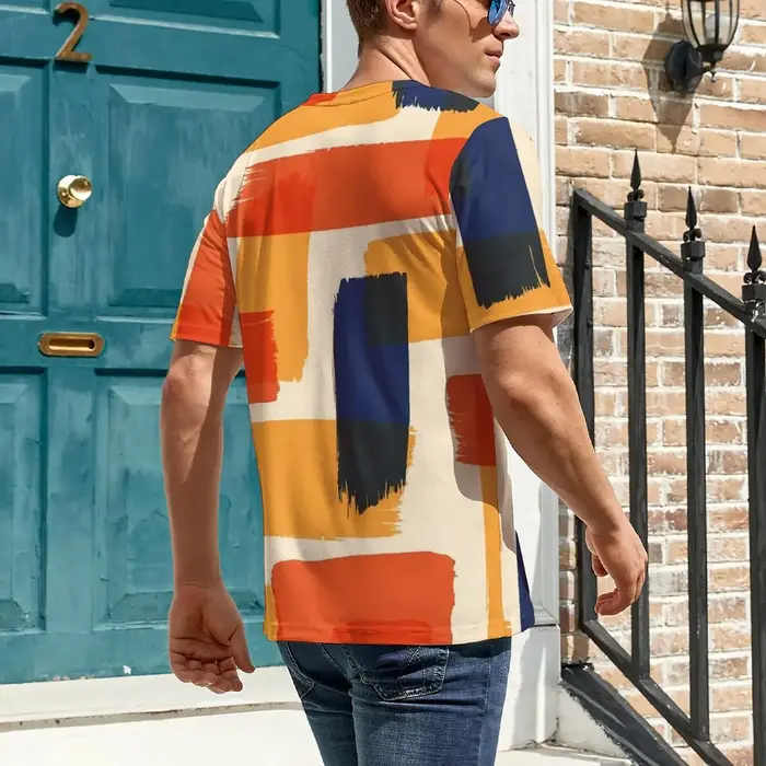 T-Shirt à Manches Courtes et Col Rond pour Homme
