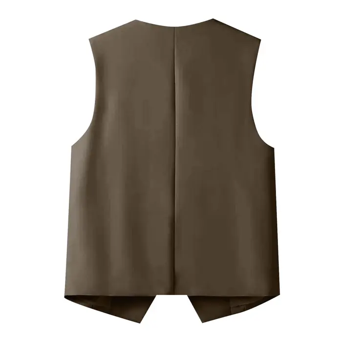 Débardeur sans manches pour femmes, haut de costume, bureau, élégant, solide, été, simple boutonnage, gilets formels, nouvelle collection 2025