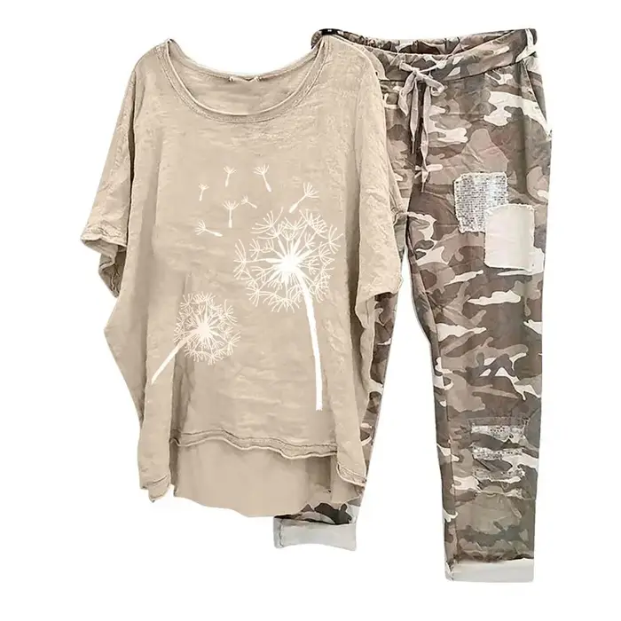 ChimWomen-Ensemble T-shirt et Pantalon pour Femme
