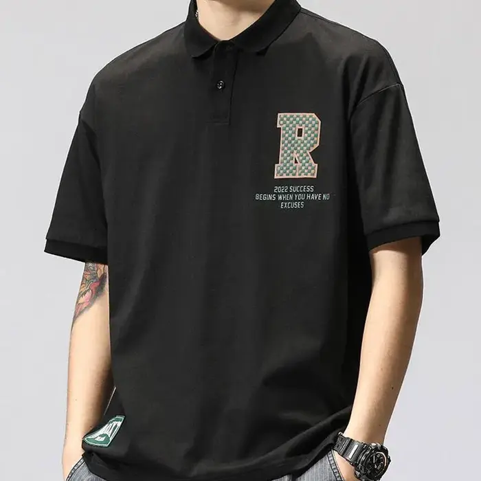 T-shirts amples avec lettres rétro américaines