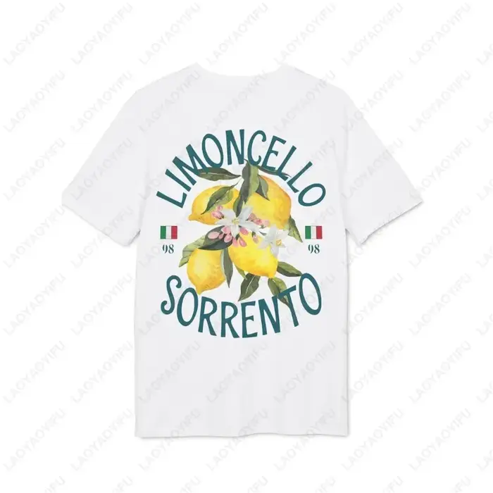 Limoncello t-shirt homme femme unisexe tendance minimaliste plage vacances vêtements italie Dolce Vita imprimé coton
