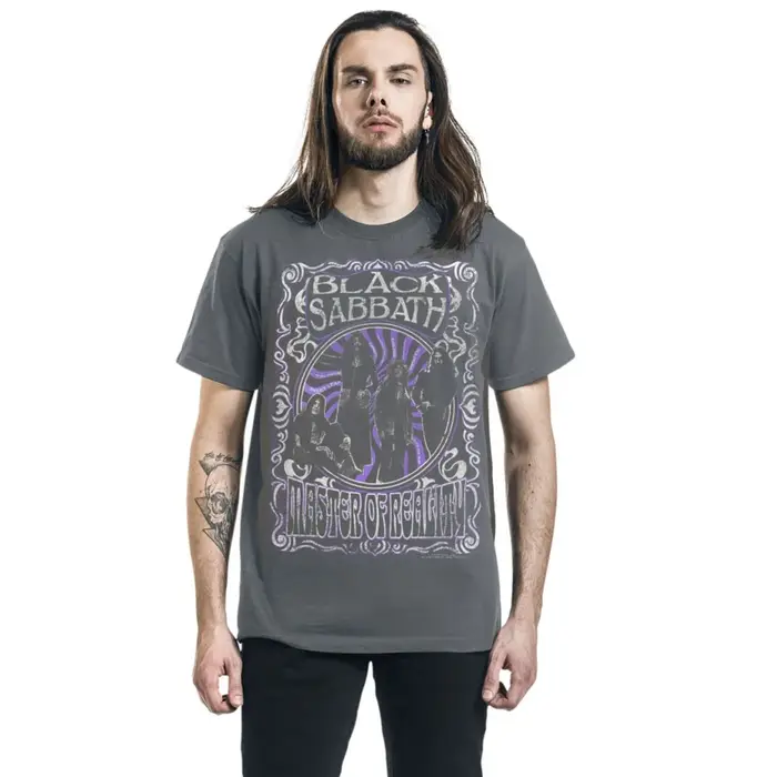 T-shirt en coton noir avec motif Black Sabbath, unisexe, manches courtes, marque de mode, tee-shirt