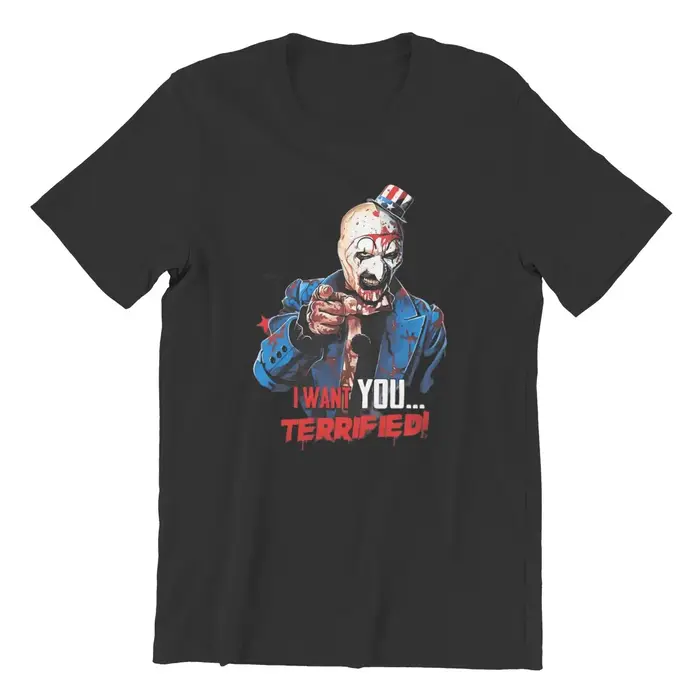 Terrifier Je veux que vous T-Shirts drôles pour hommes Film d'horreur Clown effrayant