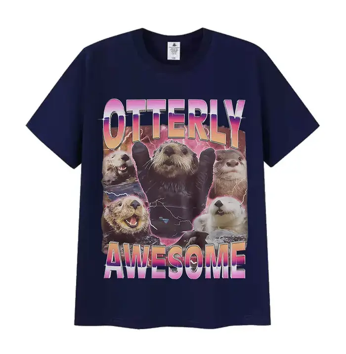 T-shirts graphiques amusants avec motif d'otter, pour hommes et femmes, style Harajuku, de haute qua
