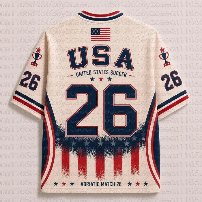 Nouveau T-shirt de sport décontracté 2026 à thème drapeau américain pour couples - Édition commémorative unisexe pour