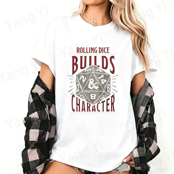 T-shirt unisexe en coton imprimé DM pour jeux de rôle sur table