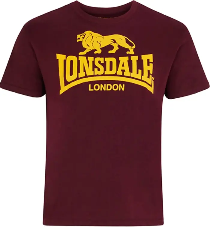 T-shirt classique à col rond avec logo Lion pour homme Lonsdale, coupe régulière