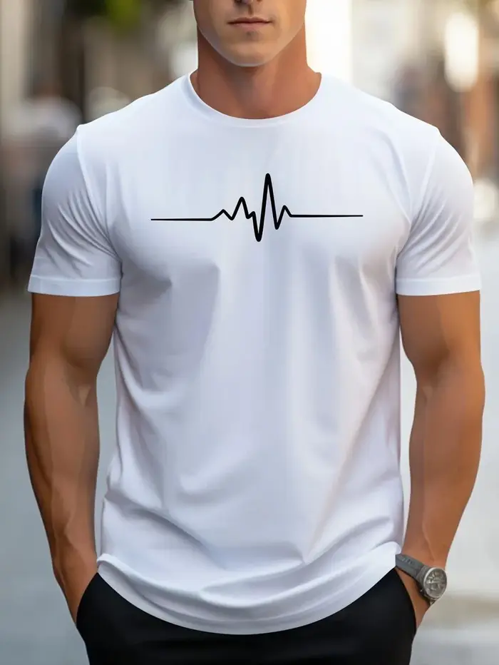 T-shirt à col rond pour hommes