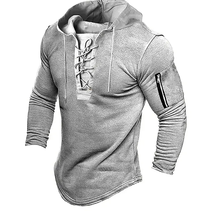 Sweat-Shirt à Capuche pour Homme, Vêtement de dehors Décontracté, Style Rétro Américain, Solide, à L