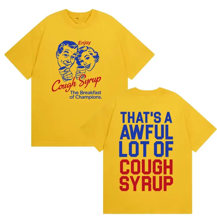T-shirts humoristiques « Enjoy Cough Syrup Breakfast of Champions » pour hommes et femmes