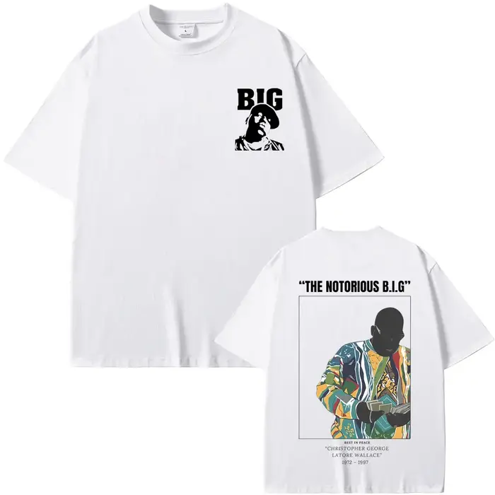 Vintage le célèbre grand T-shirt Biggie Smalls graphique T-shirt hommes femmes mode Hip Hop t-shirts hommes coton surdimensionné T-shirt