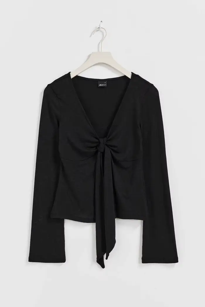 T-shirts Smock à Nœud Papillon et Bretelles pour Femme, Coupe Slim Simple, Manches Longues, Style Ch