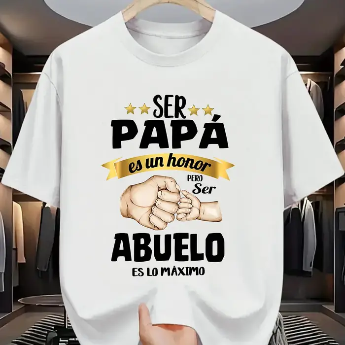 Grandpa Gift Spanish Graphic Tee Being a Father is an Honor T-shirt à manches courtes pour hommes
