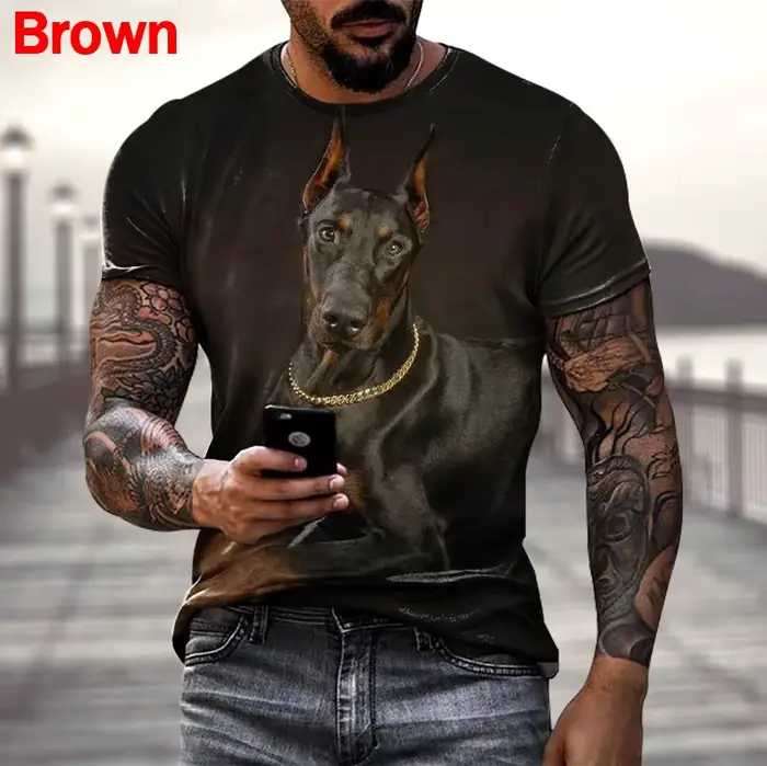 DobSuffolk-T-shirt manches courtes, cool et décontracté, avec image imprimée