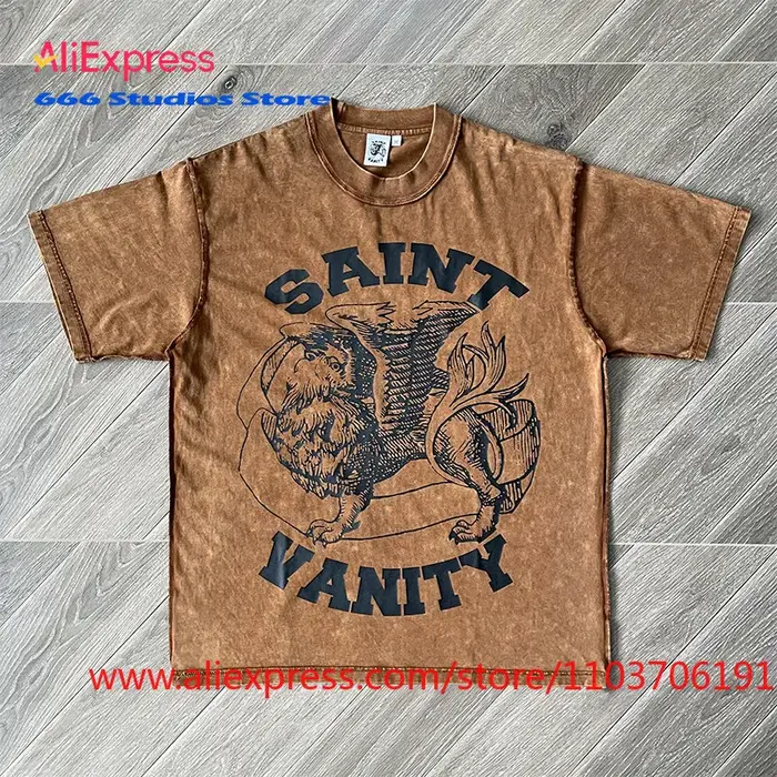 SAINT VANITY T-shirt décontracté à manches courtes avec logo imprimé design Inside-Out SV26TEE28