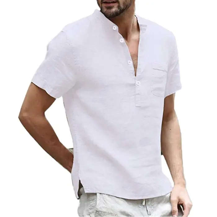 Été nouveau T-shirt à manches courtes pour hommes coton et lin Led décontracté hommes T-shirt chemis