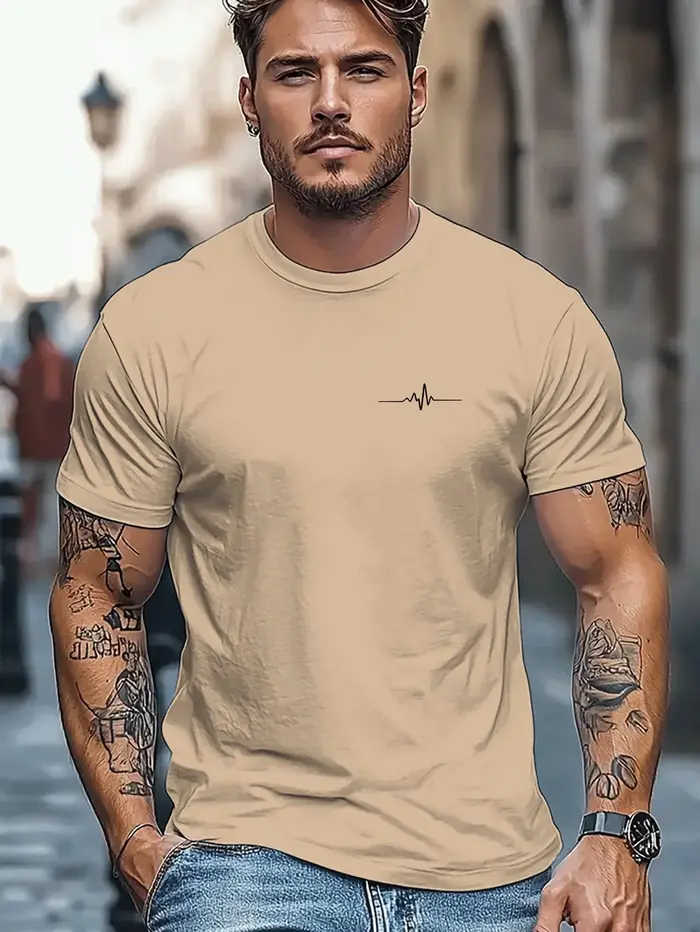 T-shirt pour homme à col rond et manches courtes
