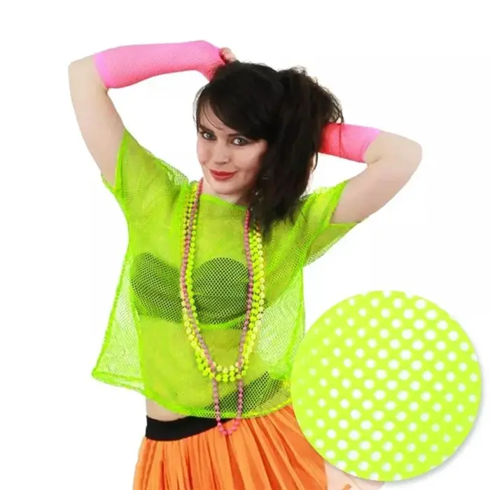 T-shirt en maille pour femme style disco des années 80