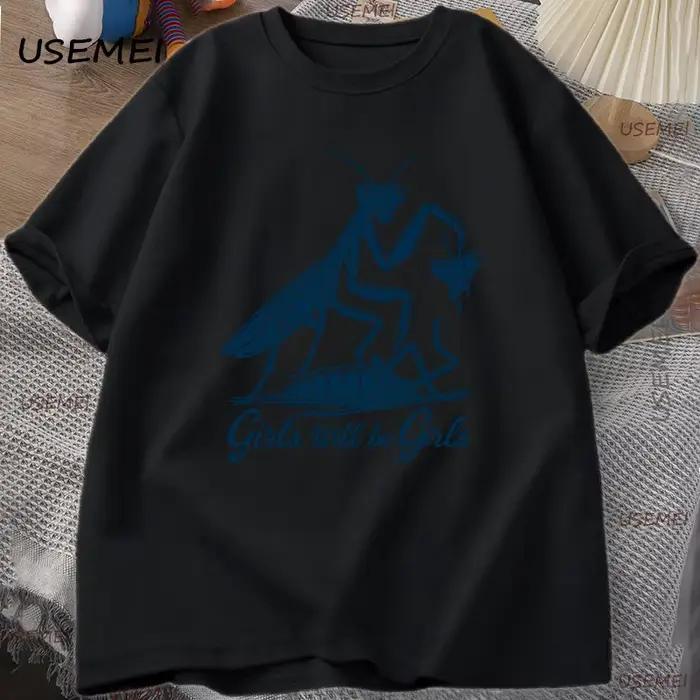 Sweat-shirt graphique Girls Will Be Girls, t-shirt féministe drôle, chemise imprimée mante de prière