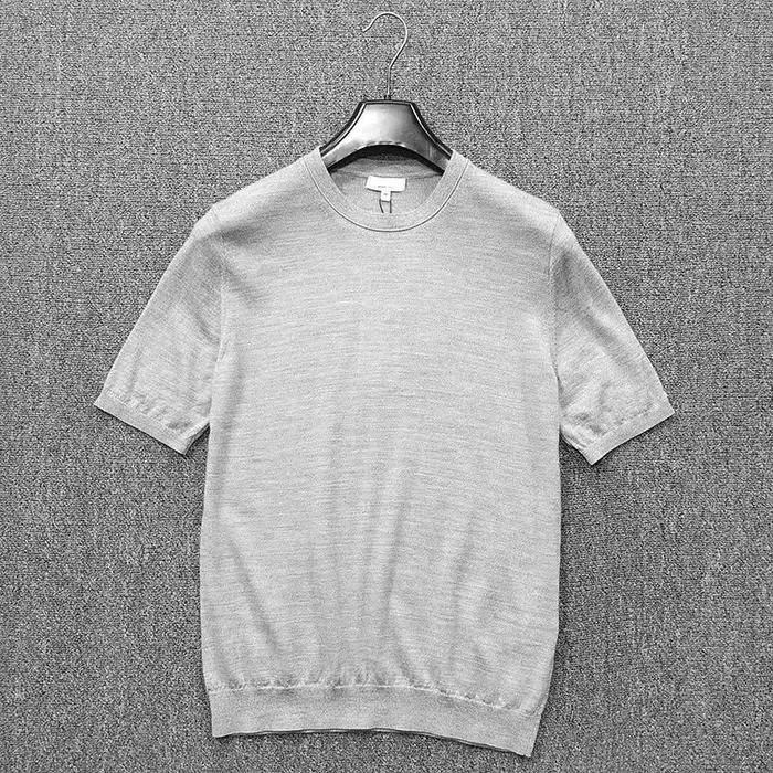 T-shirt à manches courtes et col rond pour hommes, 100% laine mérinos, haut ultra fin, t-shirts en t