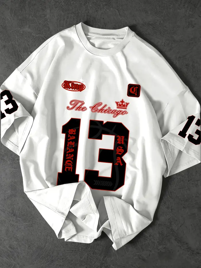 T-shirt pour homme, style maillot de basket Chicago 13