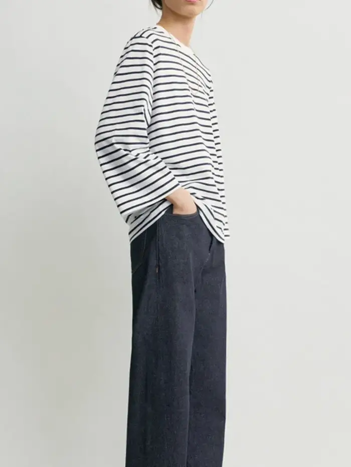 T-shirt brodé à manches trois-quarts pour femme