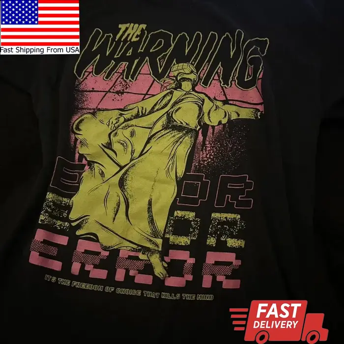 Chemise Vintage The Warning Band ERROR Concert unisexe S à 5XL